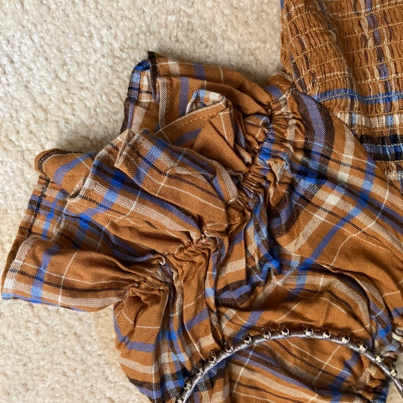 Plaid Ruffle Sleeve Dress Sz M NEW! - Picture 3 of 6